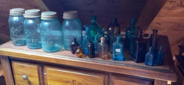 Vintage Mason Jars and Glass Bottles