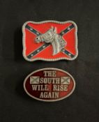 2 Southern-Themed Belt Buckles