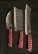 Three-Piece Hand-Forged Carbon Steel Kitchen Knife Set