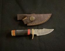 Fixed-Blade Hunting/Skinning Knife with Leather Sheath