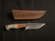 Fixed-Blade Knife with Leather Sheath
