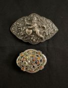 2 Silver-Toned Belt Buckles
