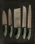 Five-Piece Japanese-Style Hammered Kitchen Knife Set