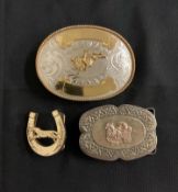 3 Western Themed Belt Buckles
