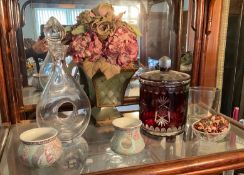 Shelf Lot of Decorative Vases and Decanter