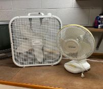 Lasko Box Fan and Windmere Oscillating Desk Fan
