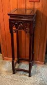 Vintage Plant Stand Featuring Traditional Lattice and Pierce-Carved Aprons