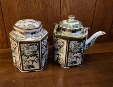 Vintage Porcelain Teapot and Tea Caddy
