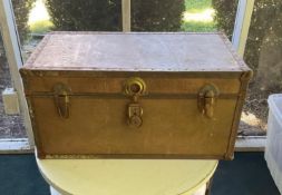 Vintage Metal-Trimmed Storage Trunk