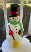 Vintage Lighted Plastic Blow Mold Snowman