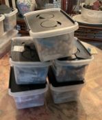 5 Small Totes Full of Costume Jewelry