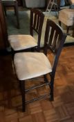 Pair of Counter-Height Bar Stools with Slatted Backs