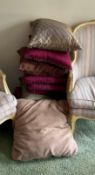 Group of Decorative Throw Pillows