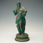 Patinated Metal Roman Soldier Sculpture
