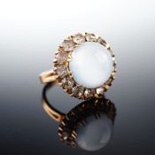 Clarks & Coombs 14K Rolled Gold Plate Moonstone Cluster Ring