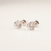 14K White Gold 1.82ctw Diamond Stud Earrings