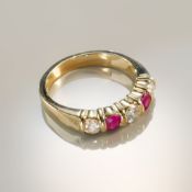 14k Gold Ruby and Diamond Ring