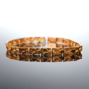 14K Italian Yellow Gold Nugget Link Bracelet