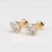 14K Gold 2.09ctw Diamond Stud Earrings