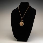 Elgin 9K Gold National Watch Co. Hunter-Case Pendant Watch with J. Boss Keystone Case