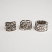 A Trio of Silver Fashion Rings