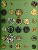 A CARD OF DIVISION ONE FIGURAL BUTTONS