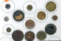 A PARTIAL CARD OF DIVISION ONE ARCHITECTURAL BUTTONS