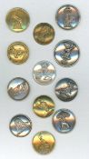 A SMALL CARD OF DIVISION ONE ENGLISH LIVERY BUTTONS