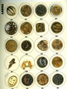 A CARD OF DIVISION 1 & 3 METAL PICTURE BUTTONS