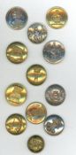 A SMALL CARD OF DIVISION ONE ENGLISH LIVERY BUTTONS