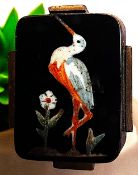 A DIVISION ONE PICTORIAL BLACK GLASS IN METAL BUTTON