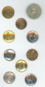 A SMALL CARD OF DIVISION ONE ENGLISH LIVERY BUTTONS