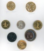 A PARTIAL CARD OF DIVISION 1 & 3 PICTORIAL BUTTONS