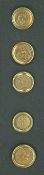 A SMALL CARD OF DIVISION ONE GILT BUTTONS