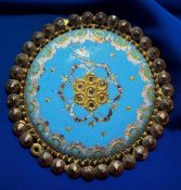 A DIVISION ONE FRENCH ENAMEL AND CUT STEEL BUTTON