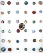 A CARD OF DIVISION 1 & 3 GLASS BUTTONS