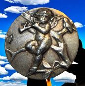 A DIVISION ONE SILVER PICTORIAL BUTTON