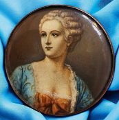 A DIVISION ONE HAND PAINTING UNDER GLASS BUTTON