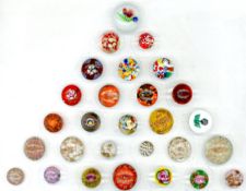 A PARTIAL CARD OF DIVISION THREE GLASS BUTTONS