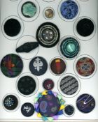 A CARD OF DIVISIOJN 1 & 3 ASSORTED FABRIC BUTTONS