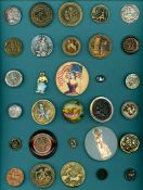 A CARD OF DIVISION 1 & 3 PICTORIAL BUTTONS