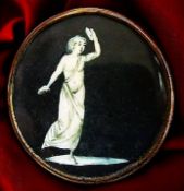 AN EXCEPTIONAL HAND PAINTED DIVISION ONE FIGURAL BUTTON