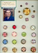 A CARD OF DIVISION ONE FABRIC BUITTONS