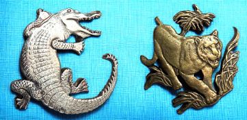 A PAIR OF HANDMADE DIVISION THREE BUTTONS