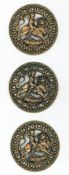 A SMALL CARD OF DIVISION ONE PICTORIAL MATCHING BUTTONS