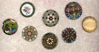 A PARTIAL CARD OF DIVISION ONE ENAMEL BUTTONS