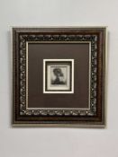 Rembrandt van Rijn (1606-1669) Etching, Self-Portrait in a Cap and Scarf with the Face Dark: Bust,