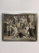 Framed Judgment of Solomon Horizontal Format Etching
