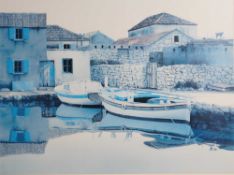 Zvonimir Mihanovic (Croatian b. 1946) Lithograph, Village Betina, Signed