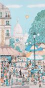 Fanch Ledan, Place du Tertre, Color Lithograph, Hand-signed